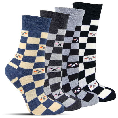 Frostfighter Damen Thermosocken ohne Gummi (6x Paar) bunte Wintersocken Diabetiker