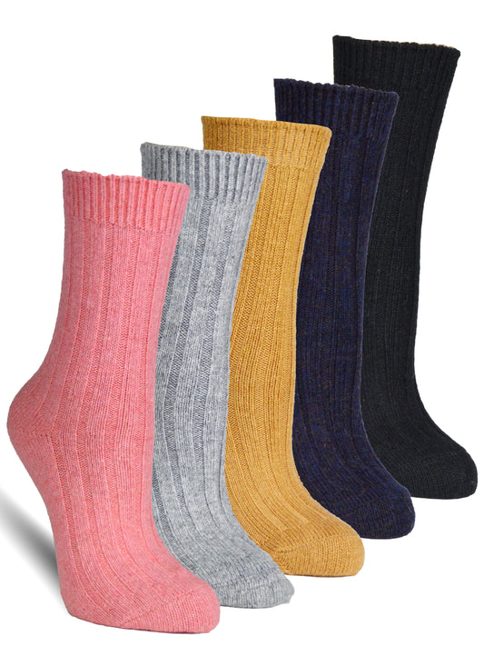 Frostfighter Damen Wintersocken warme Norweger Socken (5x Paar) Baumwolle Wolle